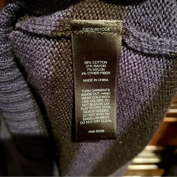 Express Striped Sequin Elbow Patch Cardigan | M - Picture 6 of 7